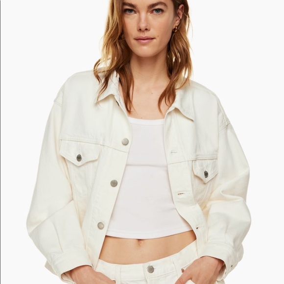 Aritzia - Denim Forum ‘The Ali’ Denim Jacket - white, small - Picture 1 of 6